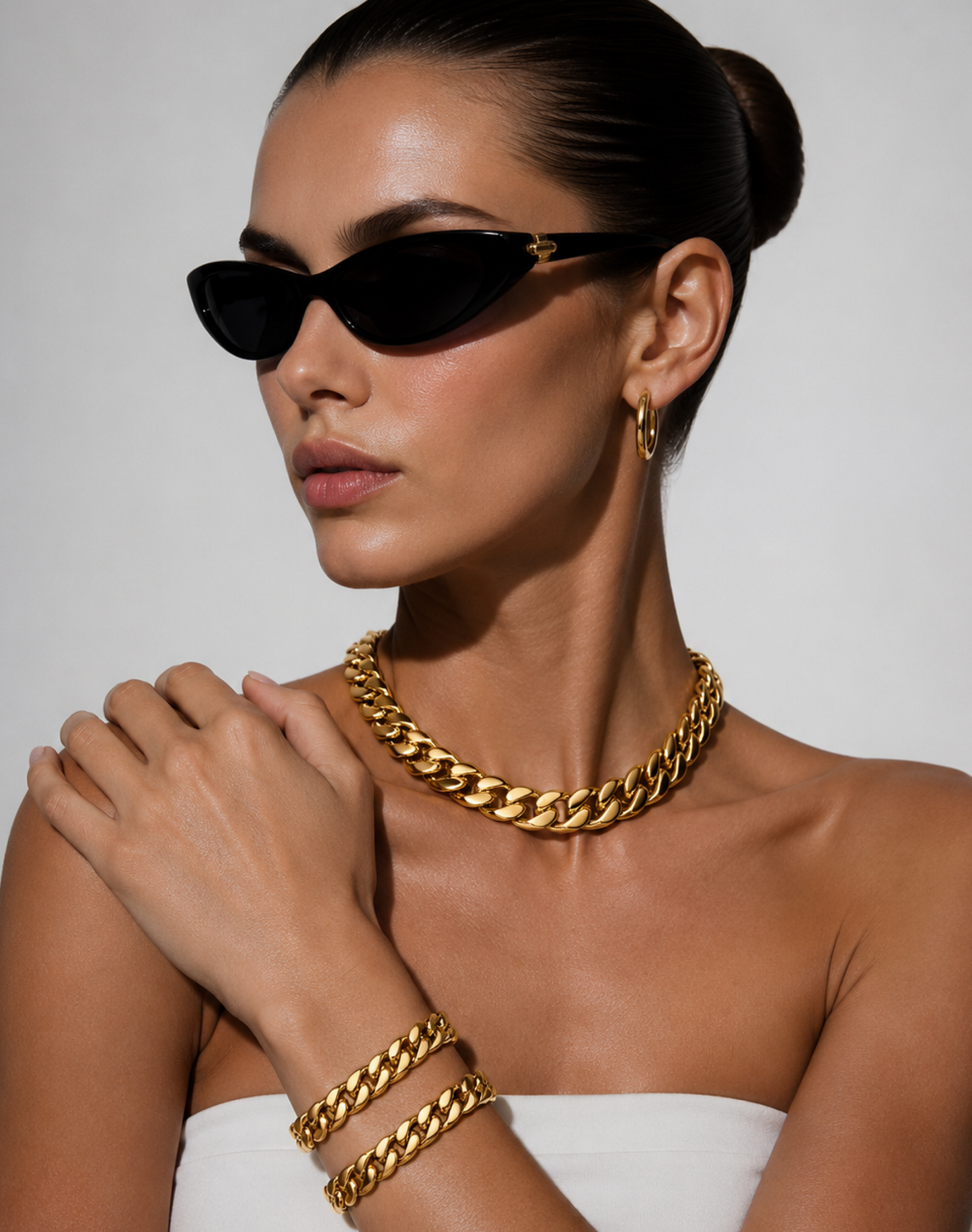 Yellow Gold Cuban Link Set